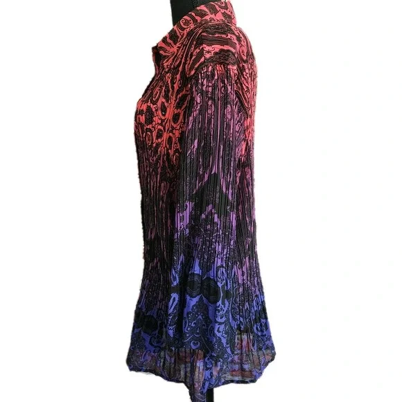 Liz Me 1X Plus Sz Top Ombre Sequins Dress Purple Black Paisley Whimsigoth Witch - Picture 2 of 8